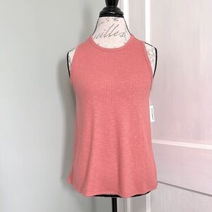 OLD NAVY Sleeveless Luxe High Neck Ribbed Top - Sugar Poppy